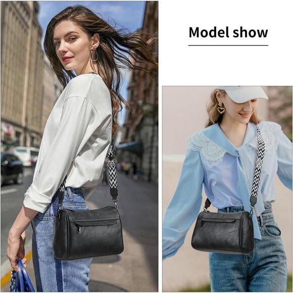 Crossbody Purse Women PU Leather Small Organizer Multiple Pockets - Picture 2 of 6